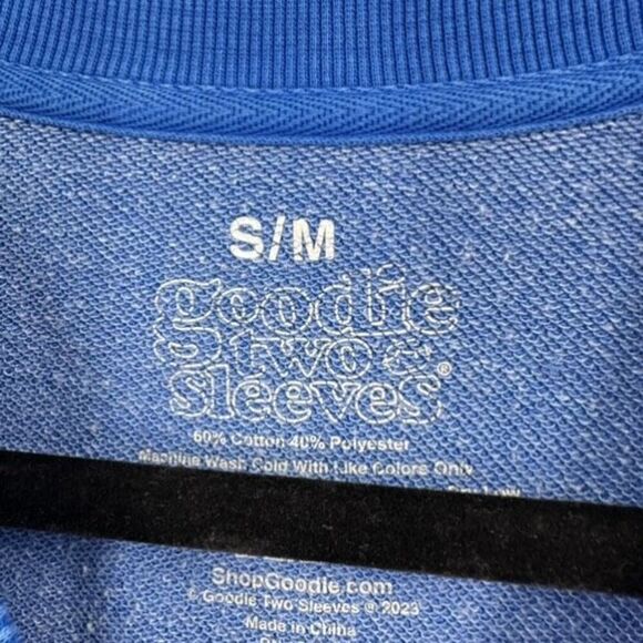 Goodie Two Sleeves Royal Blue Oversized Lake Tahoe Raw Seam Sweatshirt Medium - Picture 4 of 10